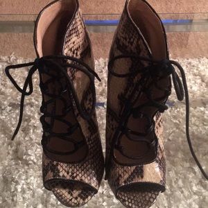 Snake print booties